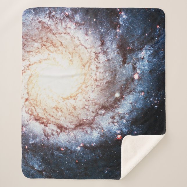 Colorful Cosmos Sherpa Blanket (Front)