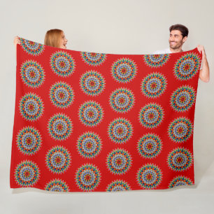 Colorful Costa Rica Folklore Design Fleece Blanket