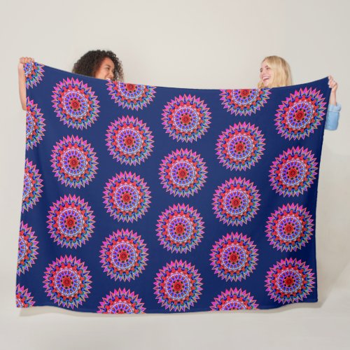 Colorful Costa Rica Folklore Design Fleece Blanket