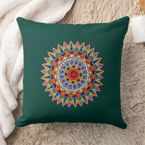 Colorful Costa Rica Folklore Design   Throw Pillow