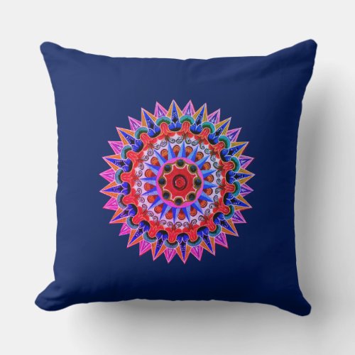 Colorful Costa Rica Folklore Design Throw Pillow