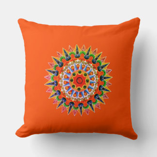 Colorful Costa Rica Folklore Design Throw Pillow