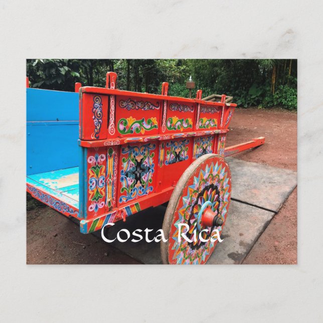 Colorful Costa Rica Oxcart Postcard (Front)