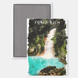 Colorful Costa Rica Watercolor Nature Magnet