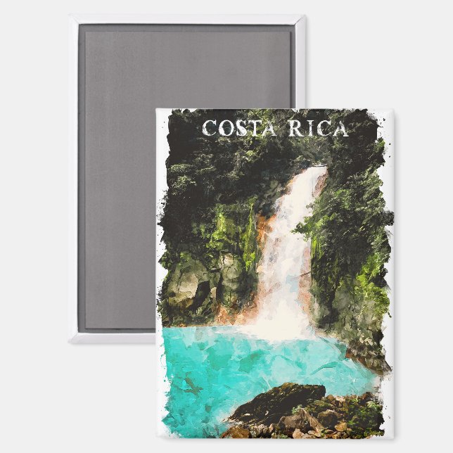 Colorful Costa Rica Watercolor Nature Magnet (Front/Back)