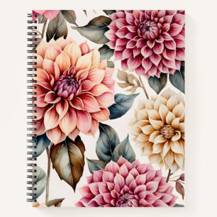 Colorful Cottage Garden Flowers Spiral Notebook