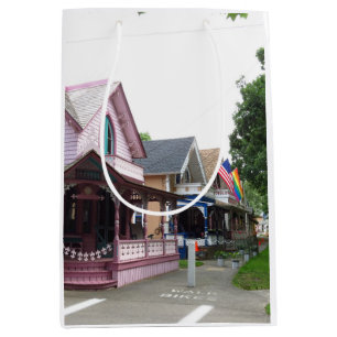 Colorful Cottages with Flags - Martha's Vineyard Medium Gift Bag
