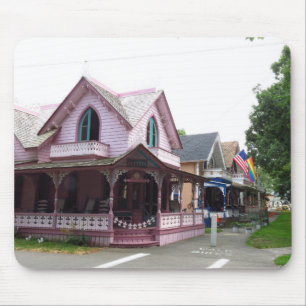 Colorful Cottages with Flags - Martha's Vineyard Mouse Pad