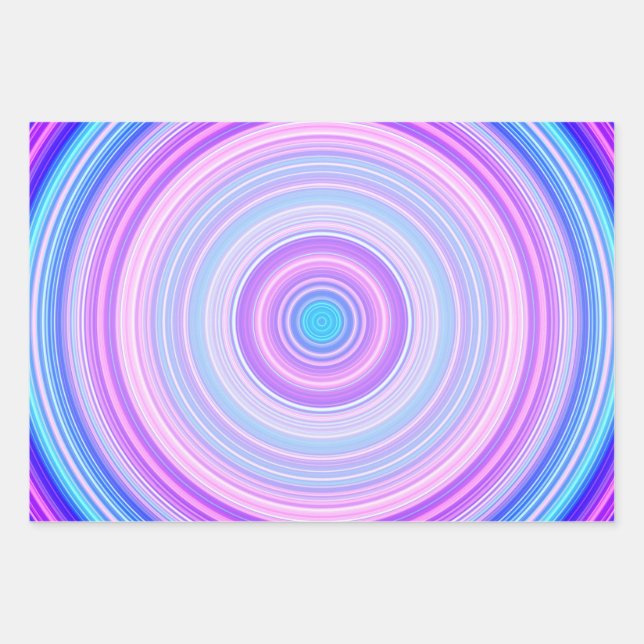 Colorful Cotton Candy Pink Blue  Wrapping Paper Sheets (Front)