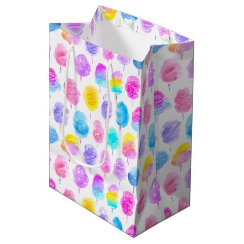 Colorful Cotton Candy Watercolor Pattern Medium Gift Bag