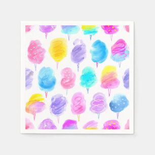 Colorful Cotton Candy Watercolor Pattern Napkins