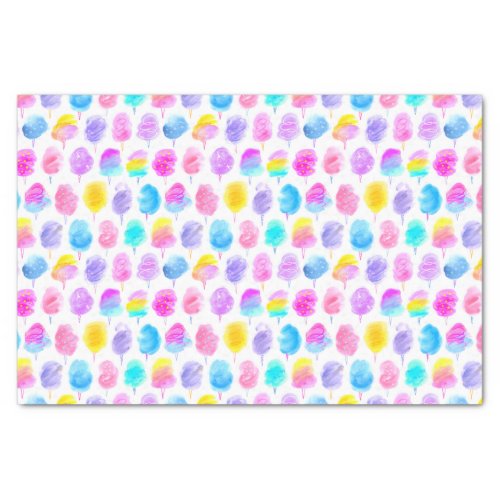 Colorful Cotton Candy Watercolor Pattern Tissue Paper