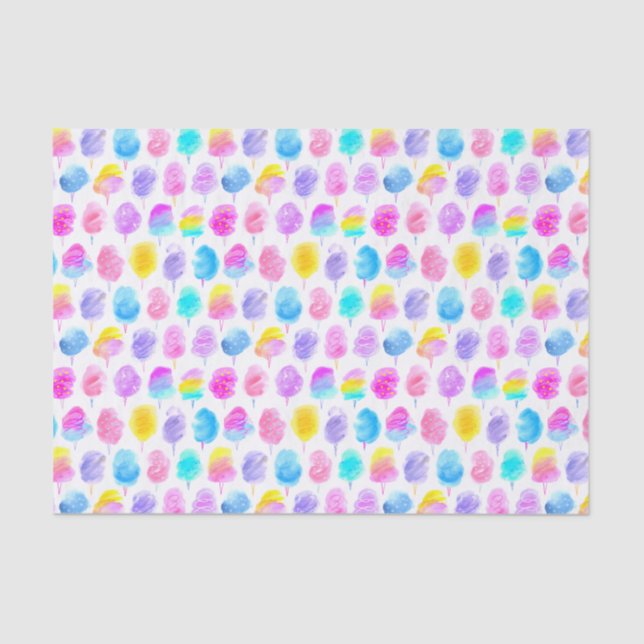 Colorful Cotton Candy Watercolor Pattern Tissue Paper (Front)