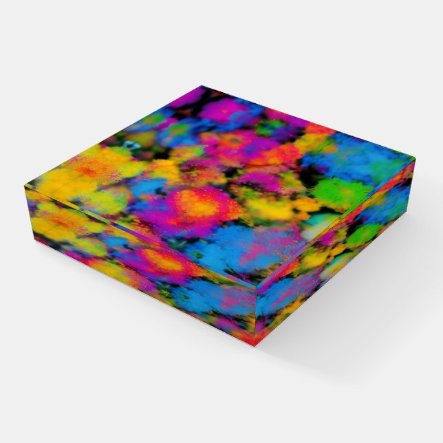 Colorful Cotton Square Paperweight (Angled)