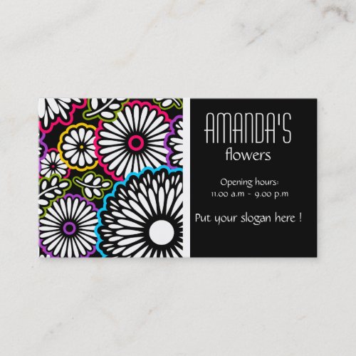 Colorful country flowers and leaves Business Card