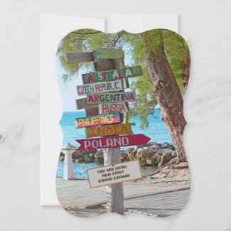 COLORFUL COUNTRY SIGNS AT RUM POINT, GR.CAYMAN
