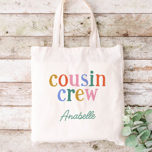 Colorful Cousin Crew Custom Name Tote Bag