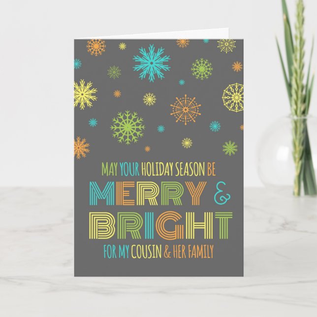 Colorful Cousin & her Family Christmas Card (Front)