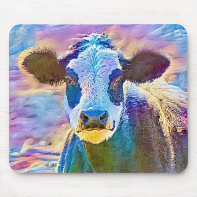 Colorful Cow Art Pretty Mouse Pad (Front)