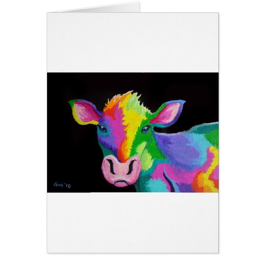 Colorful Cow Card