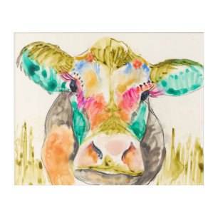 Colorful Cow Design Acrylic Print