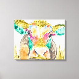 Colorful Cow Design Canvas Print