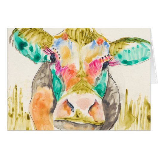 Colorful Cow Design Cards (Front Horizontal)