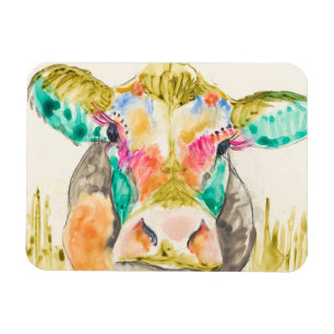 Colorful Cow Design Magnet
