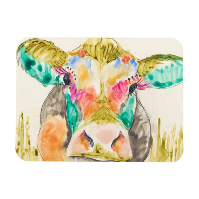 Colorful Cow Design Magnet (Horizontal)
