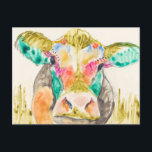 Colorful Cow Design Postcard<br><div class="desc">Colorful Cow Design. Artist: Jennifer Goldberger. Image ID: 109109GG.</div>