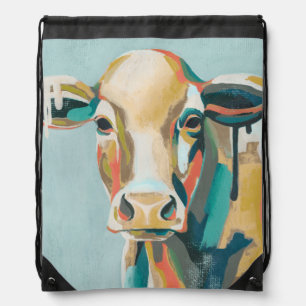 Colorful Cow Drawstring Bag