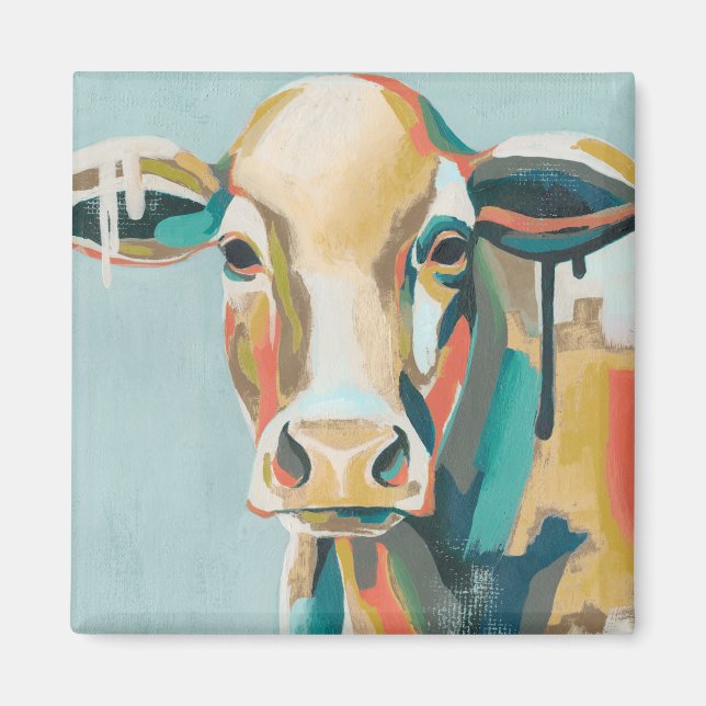 Colorful Cow Magnet (Front)