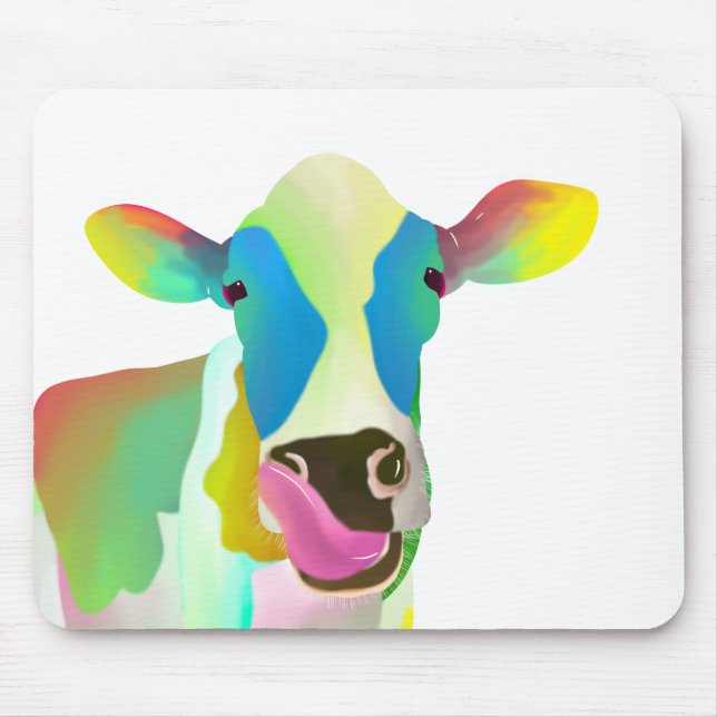 Colorful cow mouse pad (Front)