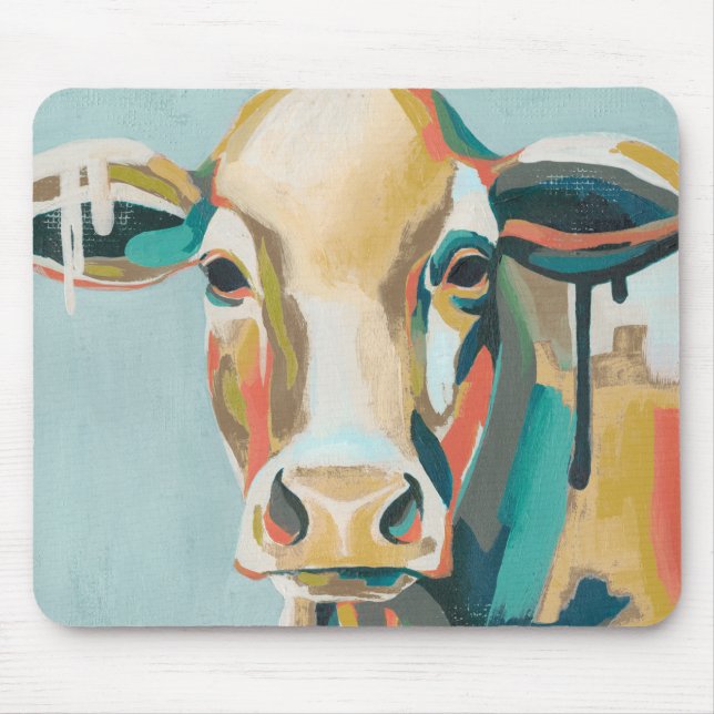 Colorful Cow Mouse Pad (Front)