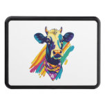 Colorful Cow Png, Rainbow Cow Design Png Hitch Cover