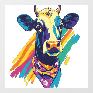 Colorful Cow Png, Rainbow Cow Design Png Wall Decal