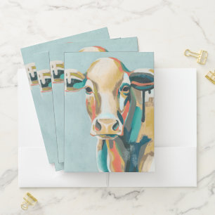Colorful Cow Pocket Folder
