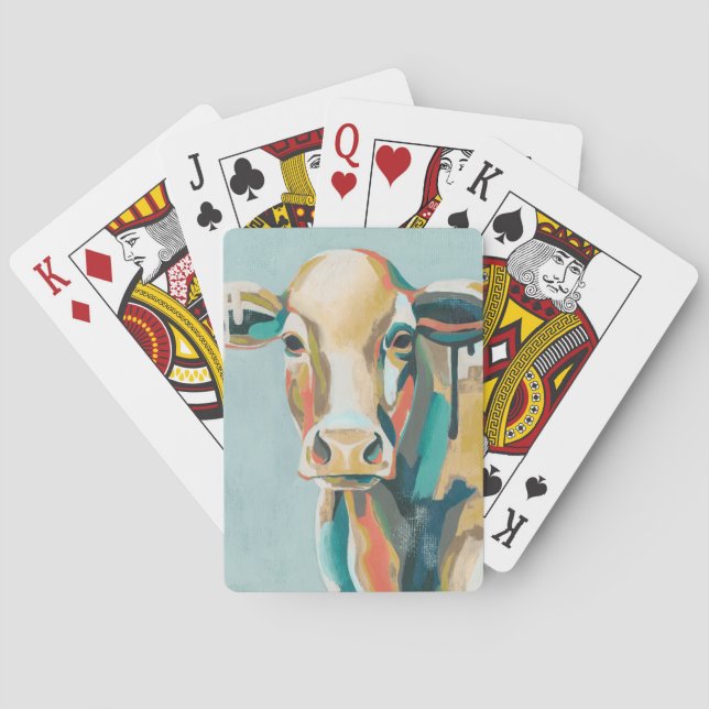 Colorful Cow Poker Cards (Back)