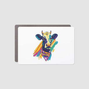 Colorful Cow , Rainbow Cow Design Car Magnet