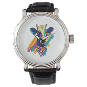 Colorful Cow , Rainbow Cow Design  Watch