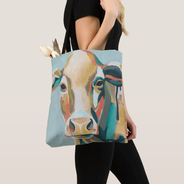 Colorful Cow Tote Bag (Close Up)