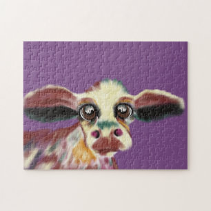 Colorful Cow With Soulful Eyes Puzzle