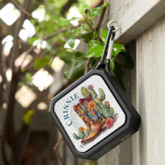 Colorful Cowboy Boots and Cactus Personalized Bluetooth Speaker