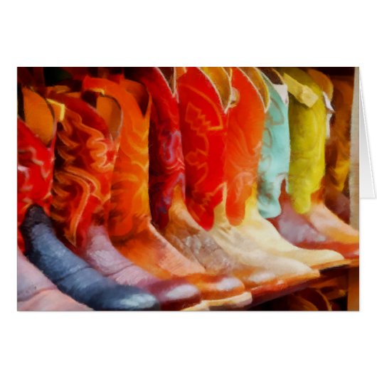 Colorful Cowboy Boots Cards (Front Horizontal)