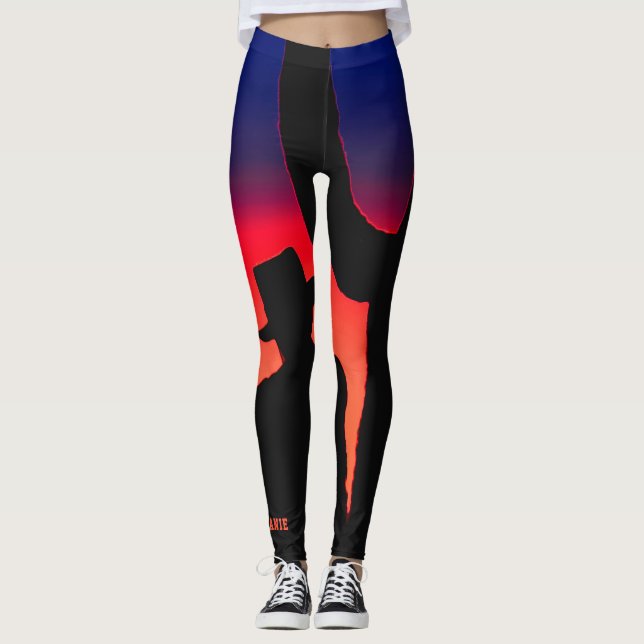 Colorful Cowboy Rainbow Fashion/Yoga Leggings (Front)