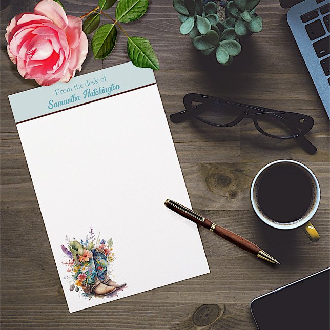 Colorful Cowgirl Boots and Wildflowers Stationery (Creator Uploaded)
