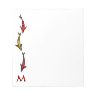 Colorful Coy Fish Monogram Note Pad