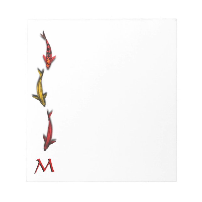 Colorful Coy Fish Monogram Note Pad (Front)