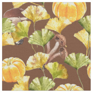 Colorful Cozy Autumn Watercolor Pattern Fabric