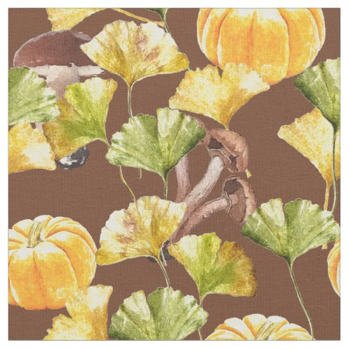 Colorful Cozy Autumn Watercolor Pattern Fabric
